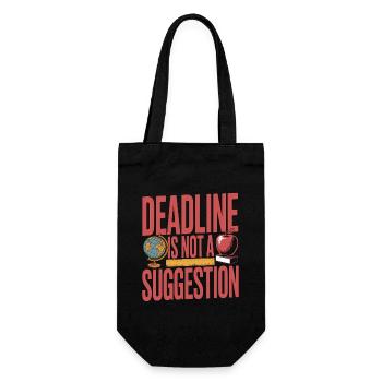 High School Teacher Deadline Is Not A Teacher - Gift Bag for Bottles - black - Front