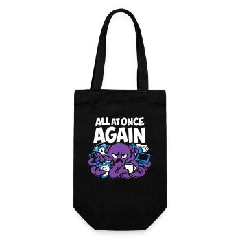 Funny Octopus Overstimulated - Gift Bag for Bottles - black - Front