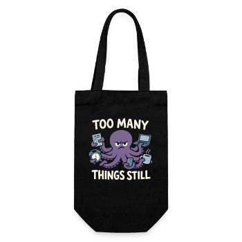 Funny Octopus Overstimulated - Gift Bag for Bottles - black - Front