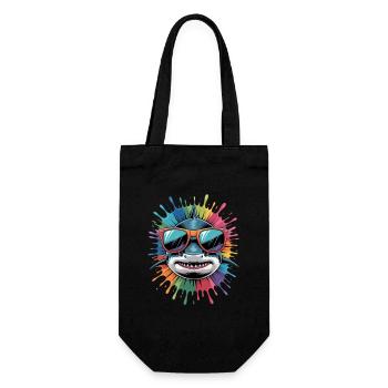 Colorful Shark Watercolor Splash - Gift Bag for Bottles - black - Front