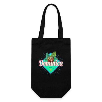 Dominica Karibik Urlaub Vintage Insel Souvenir - Geschenkbeutel für Flaschen - Schwarz - Vorne