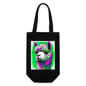 Alpaca - Gift Bag for Bottles - black - Front