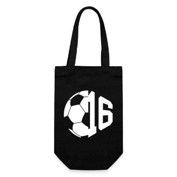 NR. 16 FUßBALLER NUMMER 16 FUßBALL 16. GEBURTSTAG - Geschenkbeutel für Flaschen - Schwarz - Vorne