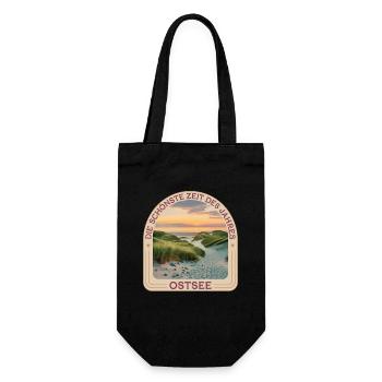  Die Schönste Zeit Des Jahres Ostsee - Geschenkbeutel für Flaschen - Schwarz - Vorne