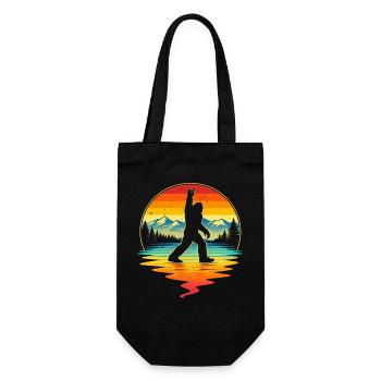Bigfoot Rock On Shield Sasquatch Yeti Rétro - Sac à bouteille - noir - Devant