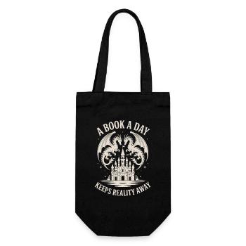 Dragon Fantasy Book Reader Funny Reading Nerd - Gift Bag for Bottles - black - Front