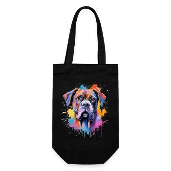 Colorful Splash Art Boxer Dog - Gift Bag for Bottles - black - Front