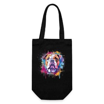 Colorful Bulldog Dog Splash Art - Gift Bag for Bottles - black - Front