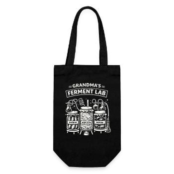 Grandma’s Ferment Lab Polish Pickle Humor - Gift Bag for Bottles - black - Front