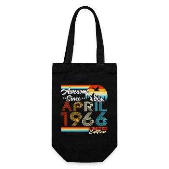 Cadeau d’anniversaire Vintage Born d’avril 1966 - Sac à bouteille - noir - Devant