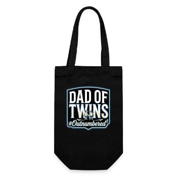 Dad of Twins Dad Twins Baseball Saying - Gift Bag for Bottles - black - Front