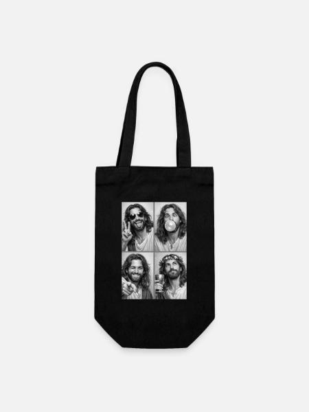 Strip photo de Jésus-Christ - Sac à bouteille - noir