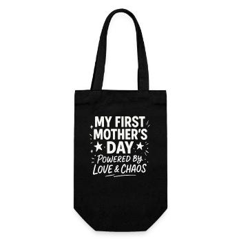 Erster Muttertag Humor Mama Geschenkidee Familie - Geschenkbeutel für Flaschen - Schwarz - Vorne