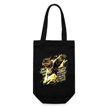Fly Alone Eagle Quote Art - Gift Bag for Bottles - black - Front