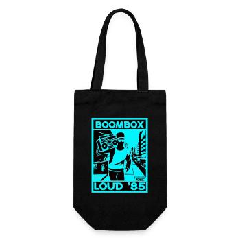 Boombox Loud 85 Neon Retro - Gift Bag for Bottles - black - Front