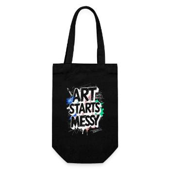 Scribble Doodle Drawing Art Starts Messy - Gift Bag for Bottles - black - Front