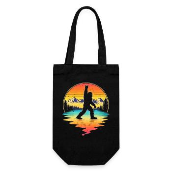 Bigfoot Rock On Sign Sasquatch Yeti Rock And Roll - Geschenkbeutel für Flaschen - Schwarz - Vorne
