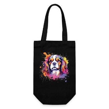 Cavalier King Charles Spaniel Splash Art - Sac à bouteille - noir - Devant