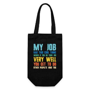 Work joke: You do the job well - Gift Bag for Bottles - black - Front