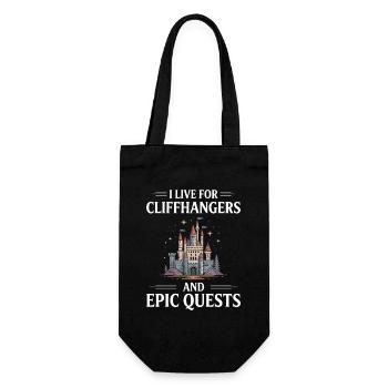 Cliffhangers And Epic Quests Fantasy Book - Gift Bag for Bottles - black - Front