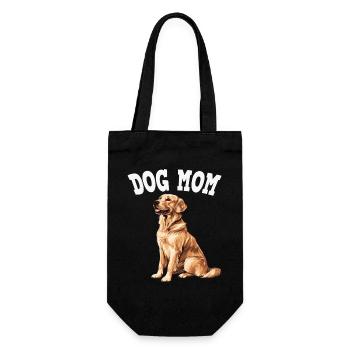 Dog Mom Graphic Golden Retriever - Gift Bag for Bottles - black - Front