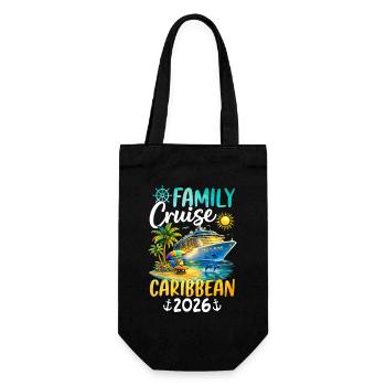 Family Cruise Caribbean 2026 - Gift Bag for Bottles - black - Front