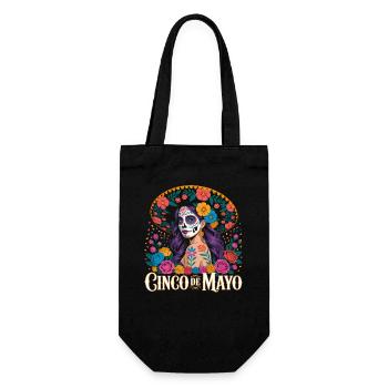 Cinco Mayo Sugar Skull Fiesta - Gift Bag for Bottles - black - Front