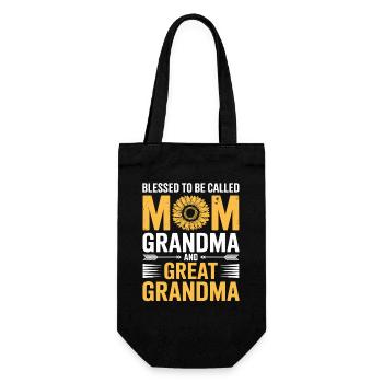 Mom Grandmother Sunflowers Design - Gift Bag for Bottles - black - Front