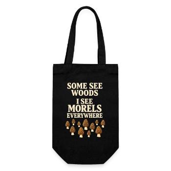 Morchelpilz-jäger Wilde Morchelpilze Auf - Geschenkbeutel für Flaschen - Schwarz - Vorne