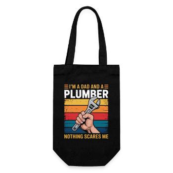Father plumber: Don't be afraid - Gift Bag for Bottles - black - Front