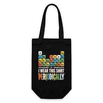 Periodic Table Shirt – Colorful Typography - Gift Bag for Bottles - black - Front