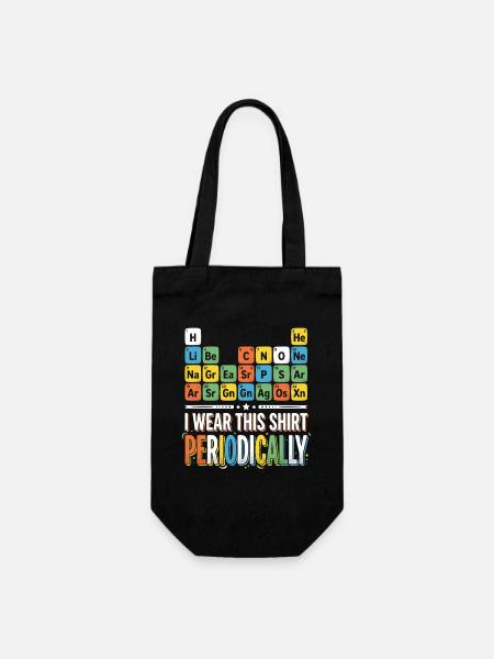 Periodensystem Shirt – bunte Typografie - Geschenkbeutel für Flaschen - Schwarz