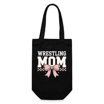 Wrestling Mom Bow Sport Design - Gift Bag for Bottles - black - Front