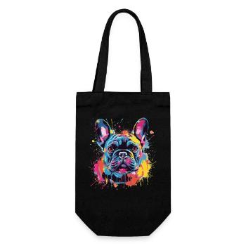 Art coloré de chiens bouledogues français - Sac à bouteille - noir - Devant