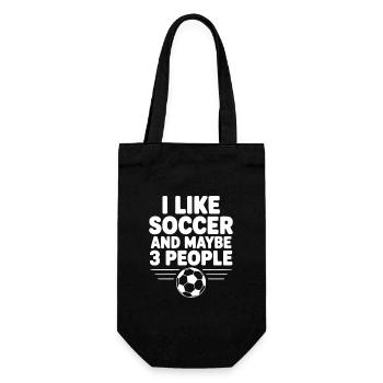 I Like Soccer and Maybe 3 People - Gift Bag for Bottles - black - Front