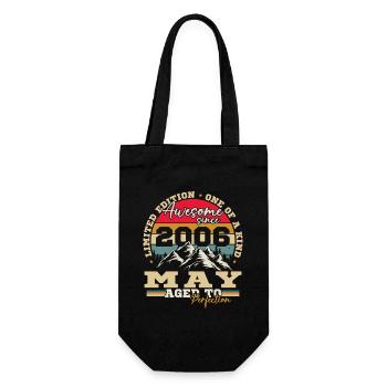 Mai 2006 Vintage-Geburtstagsgeschenk - Geschenkbeutel für Flaschen - Schwarz - Vorne