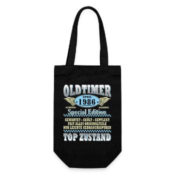 Oldtimer 1986 April Special Edition - Geschenkbeutel für Flaschen - Schwarz - Vorne