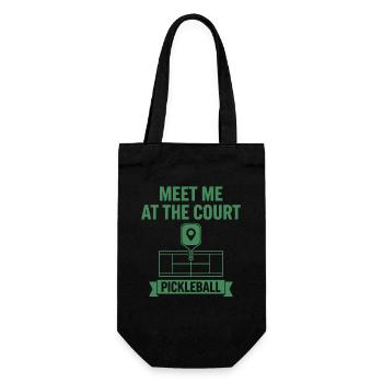 Pickleball Meet Me At The Court-Witzbold - Geschenkbeutel für Flaschen - Schwarz - Vorne