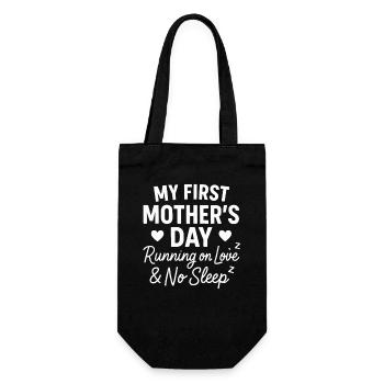 Erster Muttertag Humor Mama Geschenkidee Familie - Geschenkbeutel für Flaschen - Schwarz - Vorne