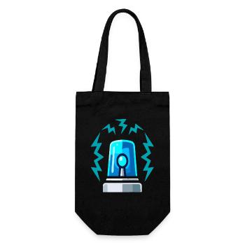 Blue Light Siren Alarm Illustration - Gift Bag for Bottles - black - Front