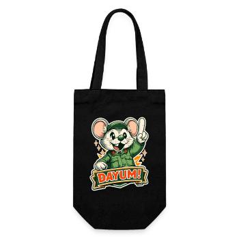 Dayum-Maus in grüner Uniform - Geschenkbeutel für Flaschen - Schwarz - Vorne