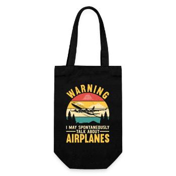 Airplane Flight Pilot Airplane Airline - Gift Bag for Bottles - black - Front
