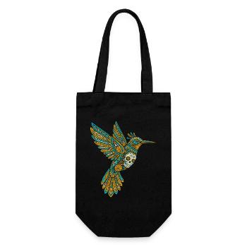 Skull Alebrije Hummingbird Mexikanisch - Geschenkbeutel für Flaschen - Schwarz - Vorne