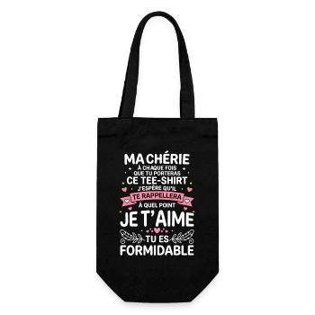 Message d'amour sur Tee shirt - Sac à bouteille - noir - Devant
