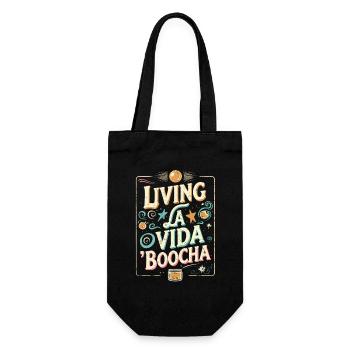 Kombucha Living La Viada Boocha - Geschenkbeutel für Flaschen - Schwarz - Vorne