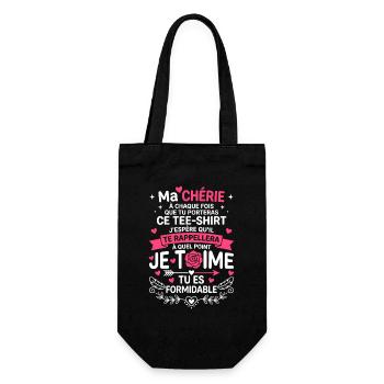 Ma Chérie Tee Je t'aime Formidable - Sac à bouteille - noir - Devant
