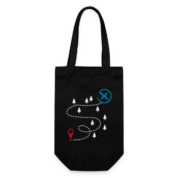 Adventure Trail Map Geocaching Graphic - Gift Bag for Bottles - black - Front