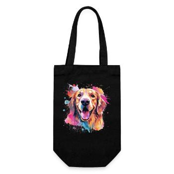 Art coloré de chien en Golden Retriever - Sac à bouteille - noir - Devant