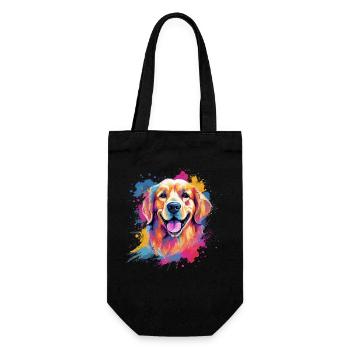 Splash Art Golden Retriever - Sac à bouteille - noir - Devant