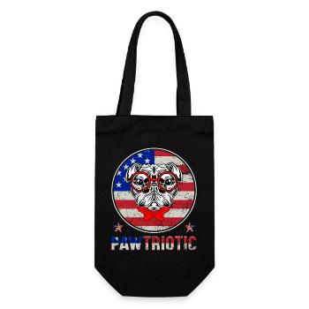 Pug Patriote aux Lunettes Rouges - Sac à bouteille - noir - Devant